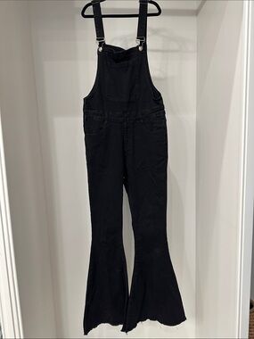 Pink Lily small Black Flared Denim Overalls.  Great condition
